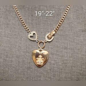 Heart, Crown, Rhinestone Necklace